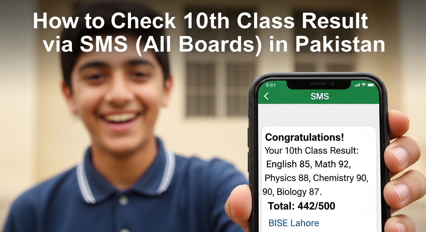 How to Check 10th Class Result via SMS (All Boards) in Pakistan
